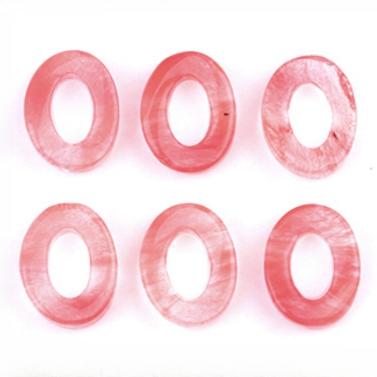 18x23mm Twist QQ Circle &  Hollow Oval Stone Beads Pendant