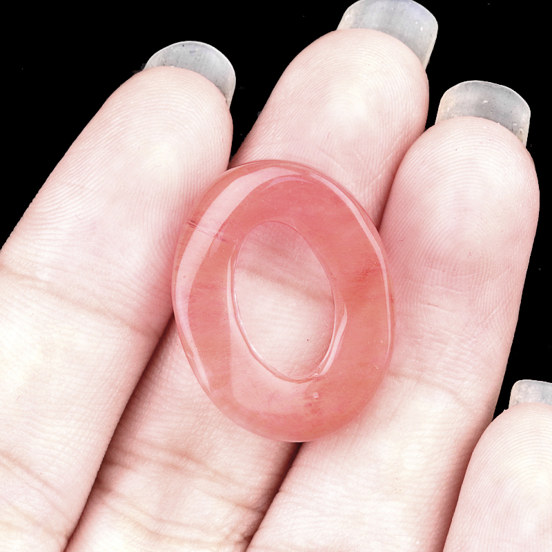 18x23mm Twist QQ Circle &  Hollow Oval Stone Beads Pendant