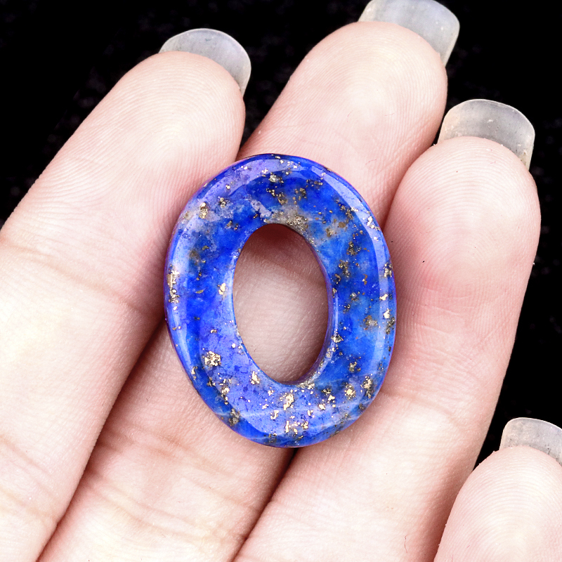 18x23mm Twist QQ Circle &  Hollow Oval Stone Beads Pendant
