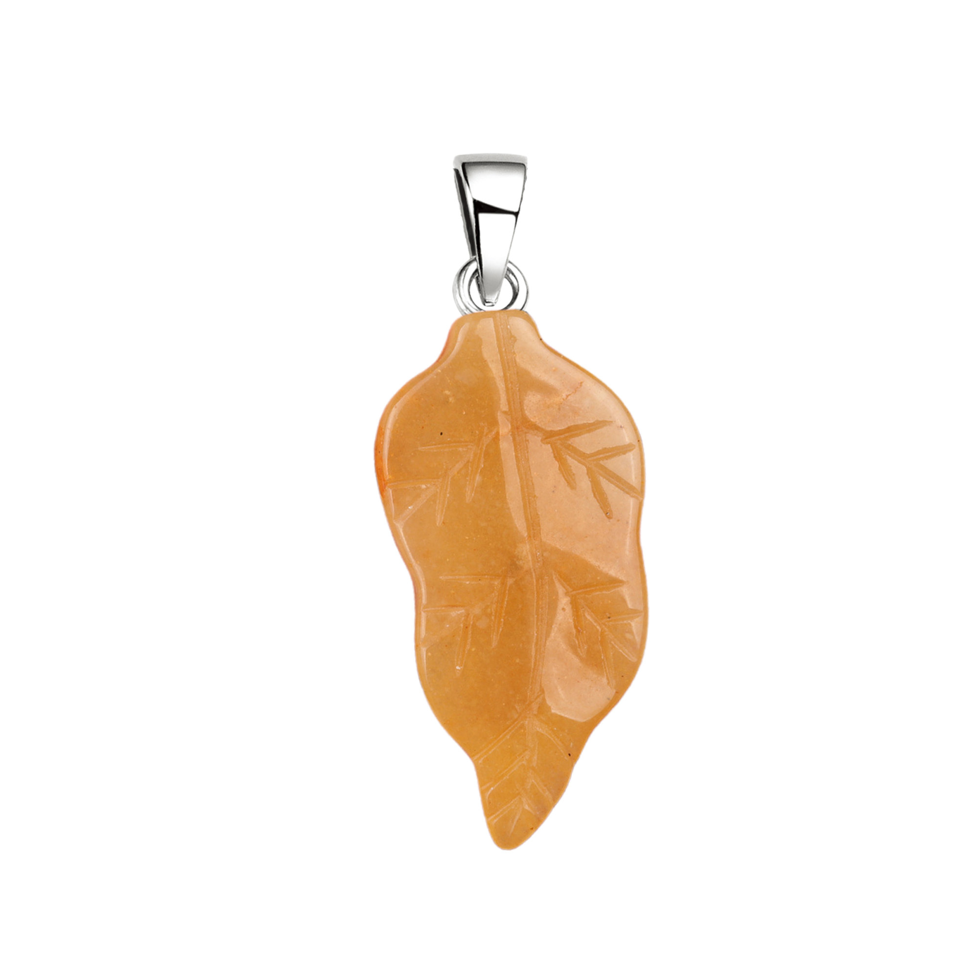 Handmade Craved Gemstone Leaf  Pendant for Making Jewelry  (Approx 23X47MM)