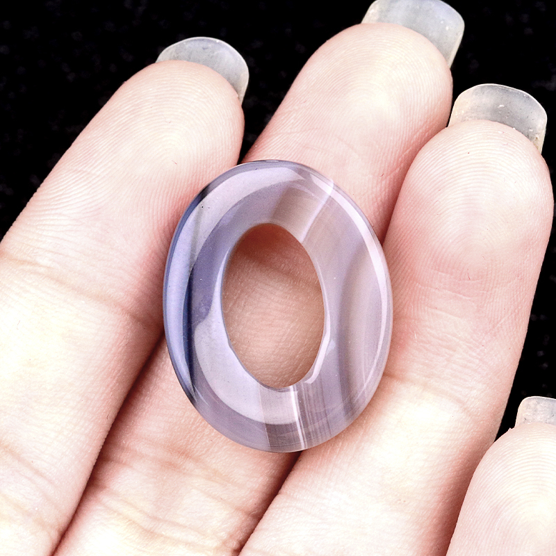 18x23mm Twist QQ Circle &  Hollow Oval Stone Beads Pendant