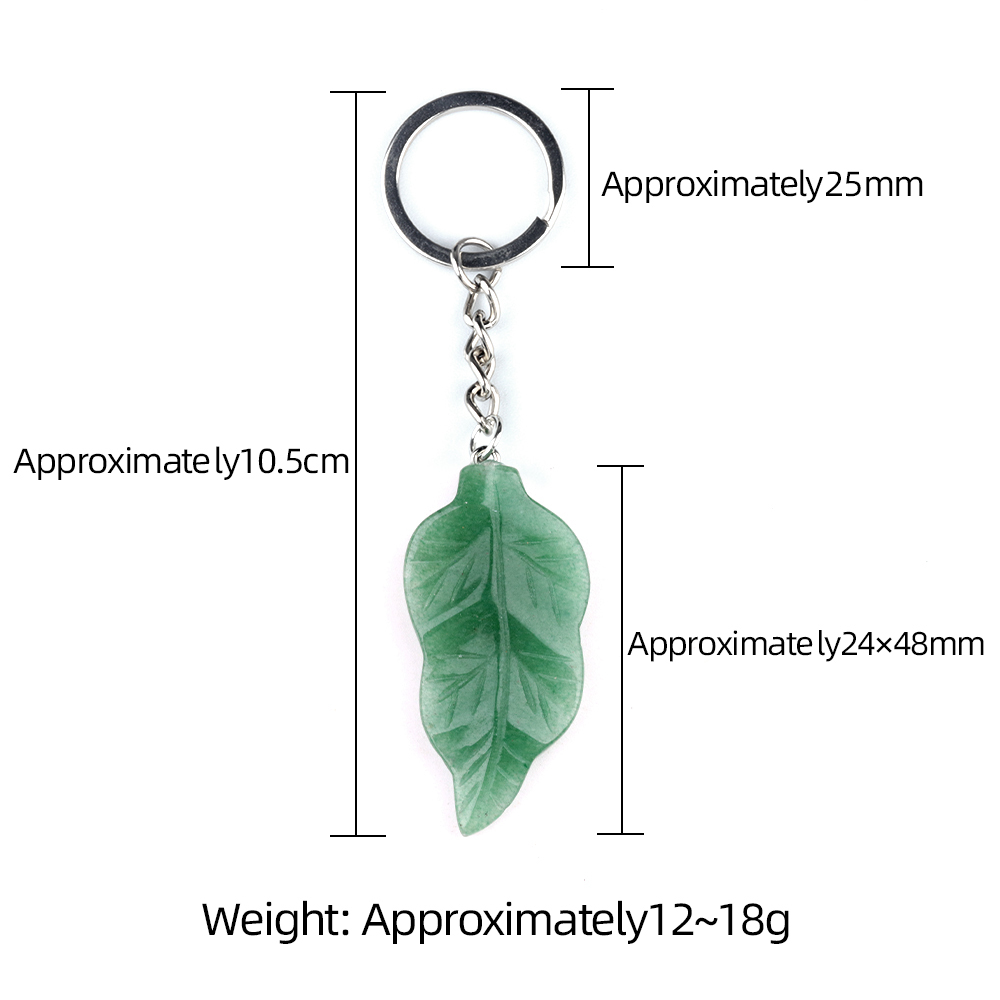 Handmade Craved Gemstone Leaf  Pendant  (Approx 23X47MM) Keychain