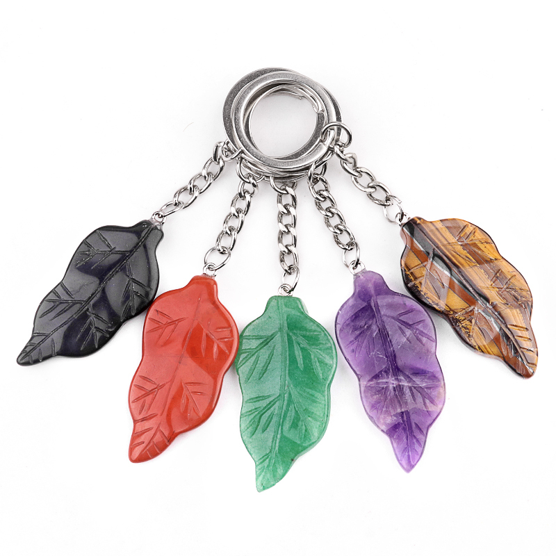 Handmade Craved Gemstone Leaf for Home Decor (Approx 23X47MM)