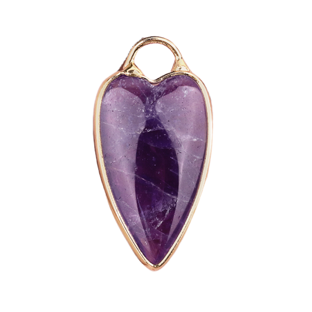 Gemstone Long Heart Pendant Wrap Gold for Making Jewlery
