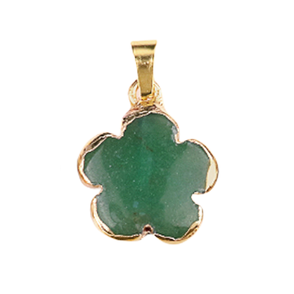 20mm Handmade Craved Flower Wrap Gold Stone Pendant  for Making Jewlery