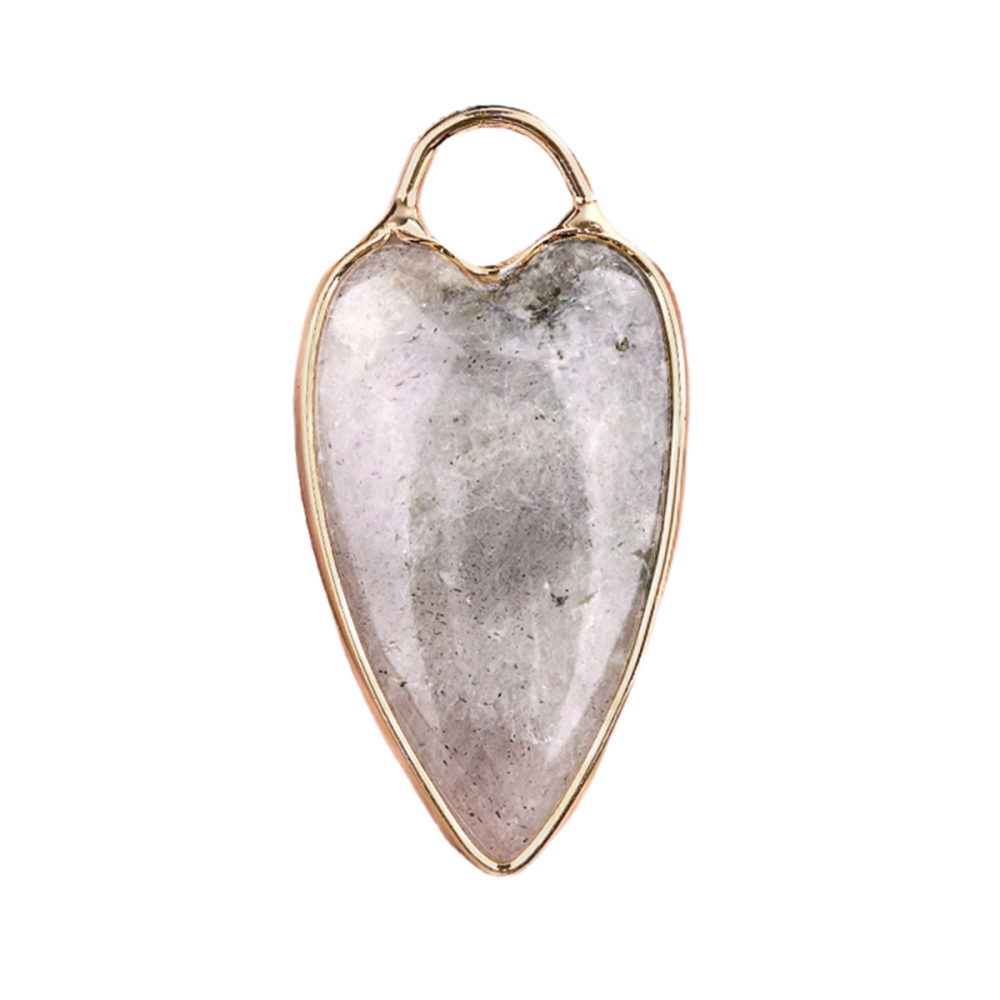 Gemstone Long Heart Pendant Wrap Gold for Making Jewlery