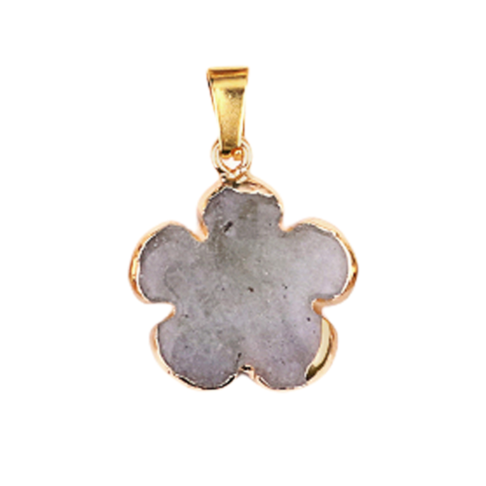 20mm Handmade Craved Flower Wrap Gold Stone Pendant  for Making Jewlery