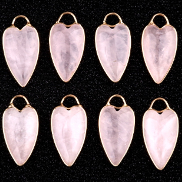 Gemstone Long Heart Pendant Wrap Gold for Making Jewlery