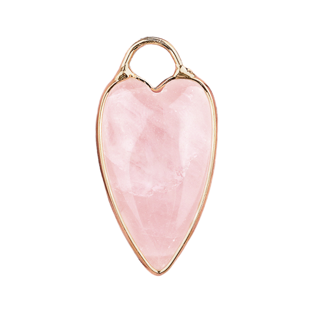 Gemstone Long Heart Pendant Wrap Gold for Making Jewlery