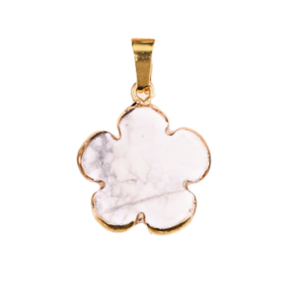 20mm Handmade Craved Flower Wrap Gold Stone Pendant  for Making Jewlery