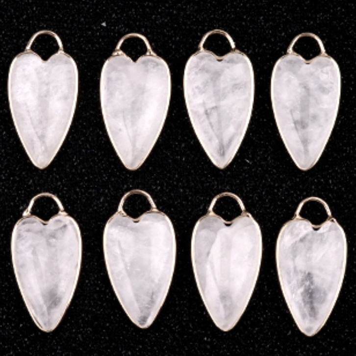 Gemstone Long Heart Pendant Wrap Gold for Making Jewlery