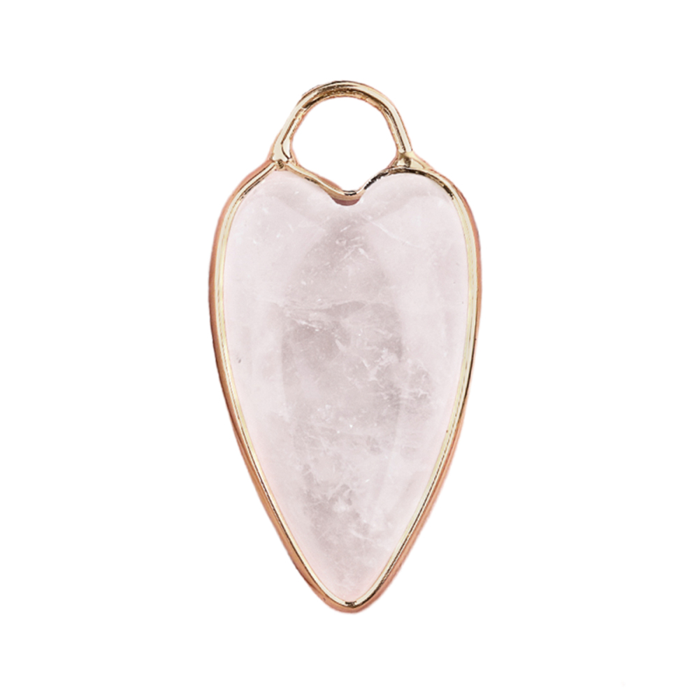 Gemstone Long Heart Pendant Wrap Gold for Making Jewlery