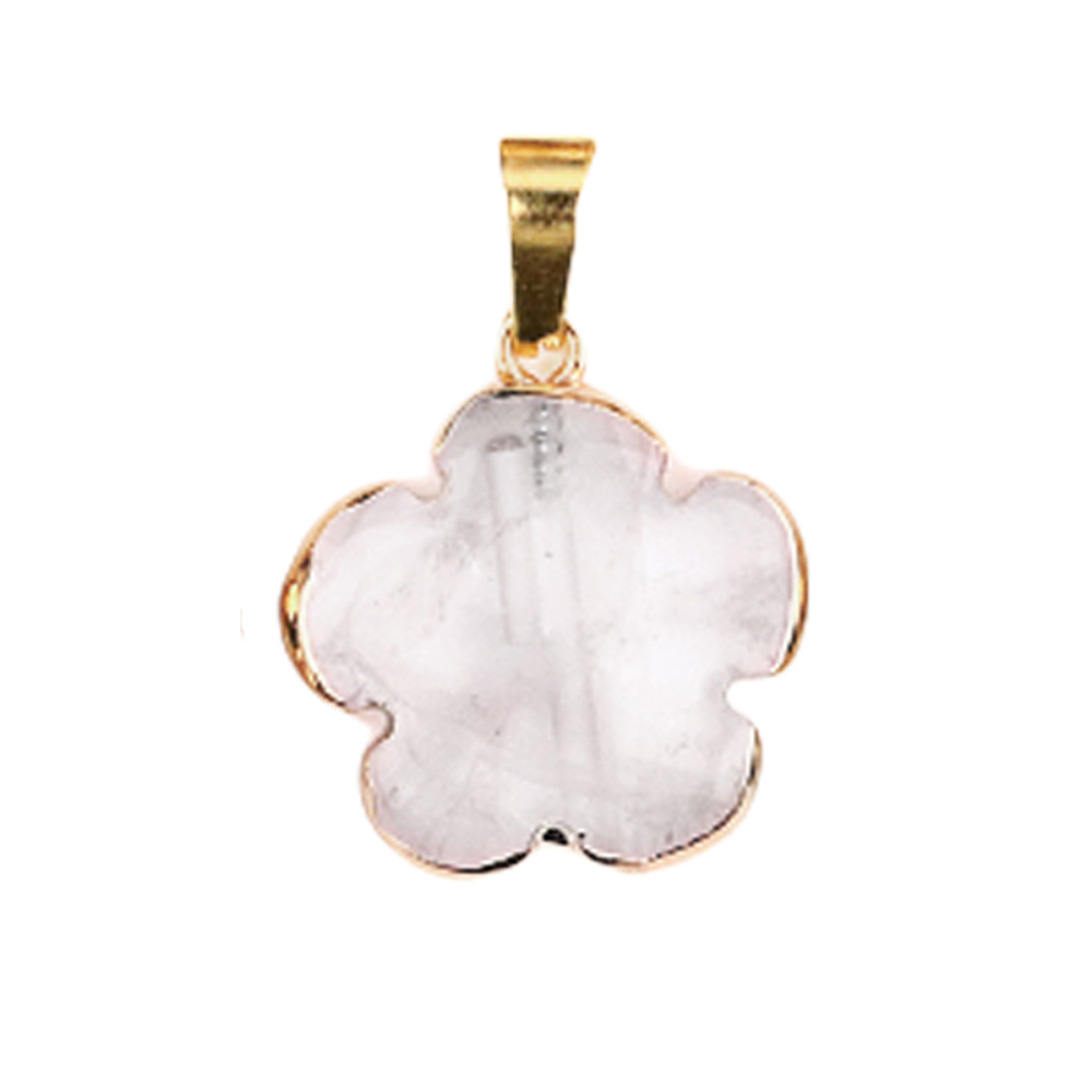 20mm Handmade Craved Flower Wrap Gold Stone Pendant  for Making Jewlery