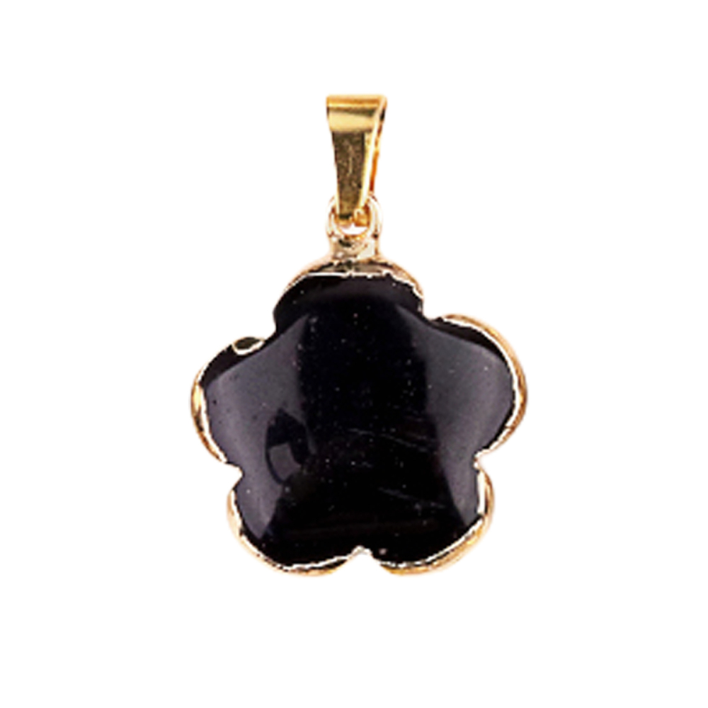 20mm Handmade Craved Flower Wrap Gold Stone Pendant  for Making Jewlery