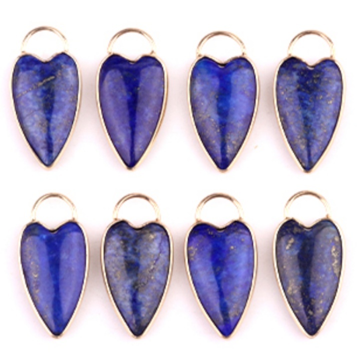 Gemstone Long Heart Pendant Wrap Gold for Making Jewlery