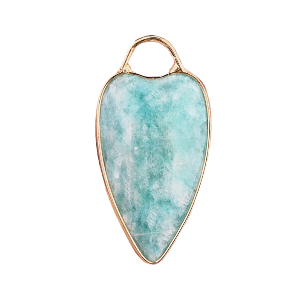 Gemstone Long Heart Pendant Wrap Gold for Making Jewlery