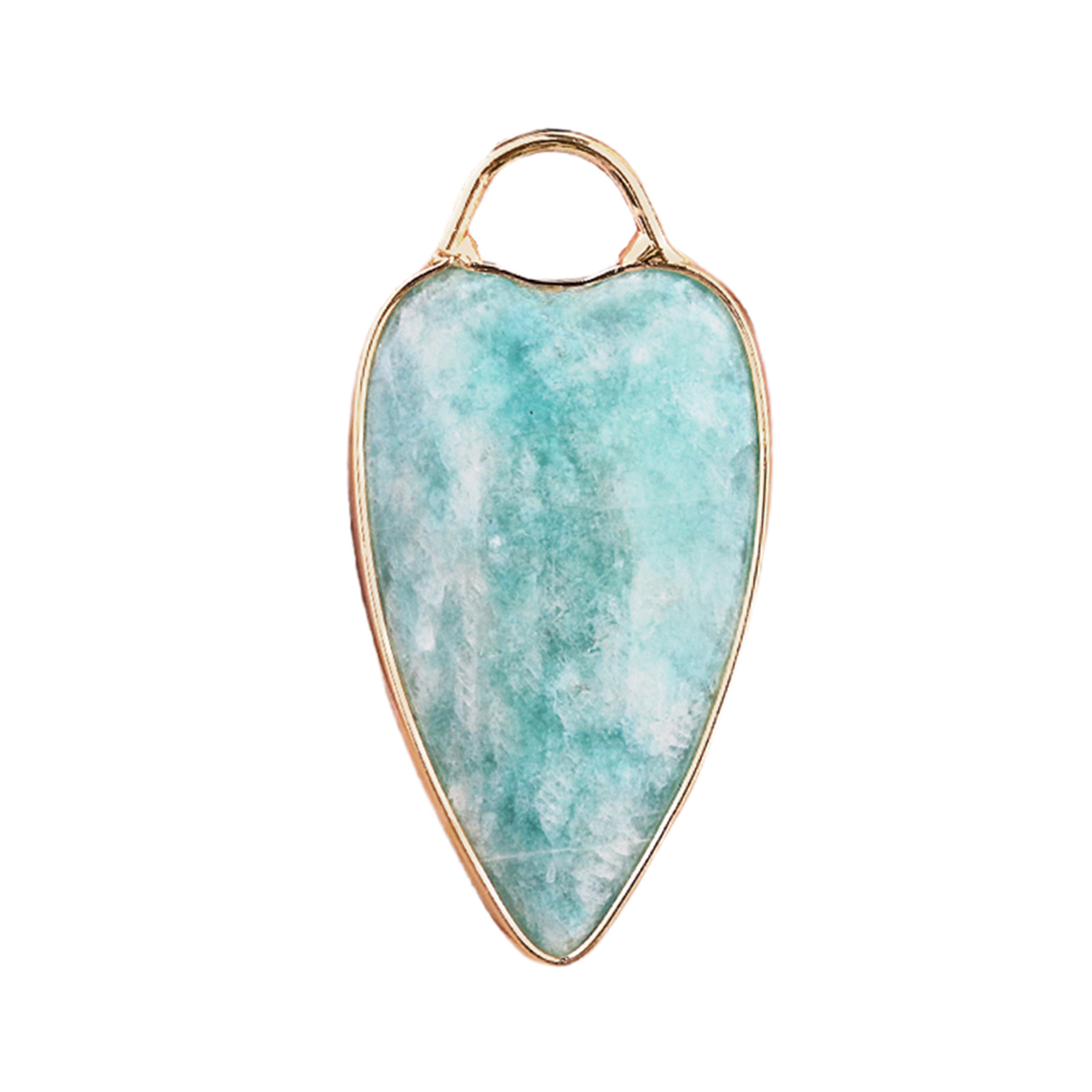 Gemstone Long Heart Pendant Wrap Gold for Making Jewlery