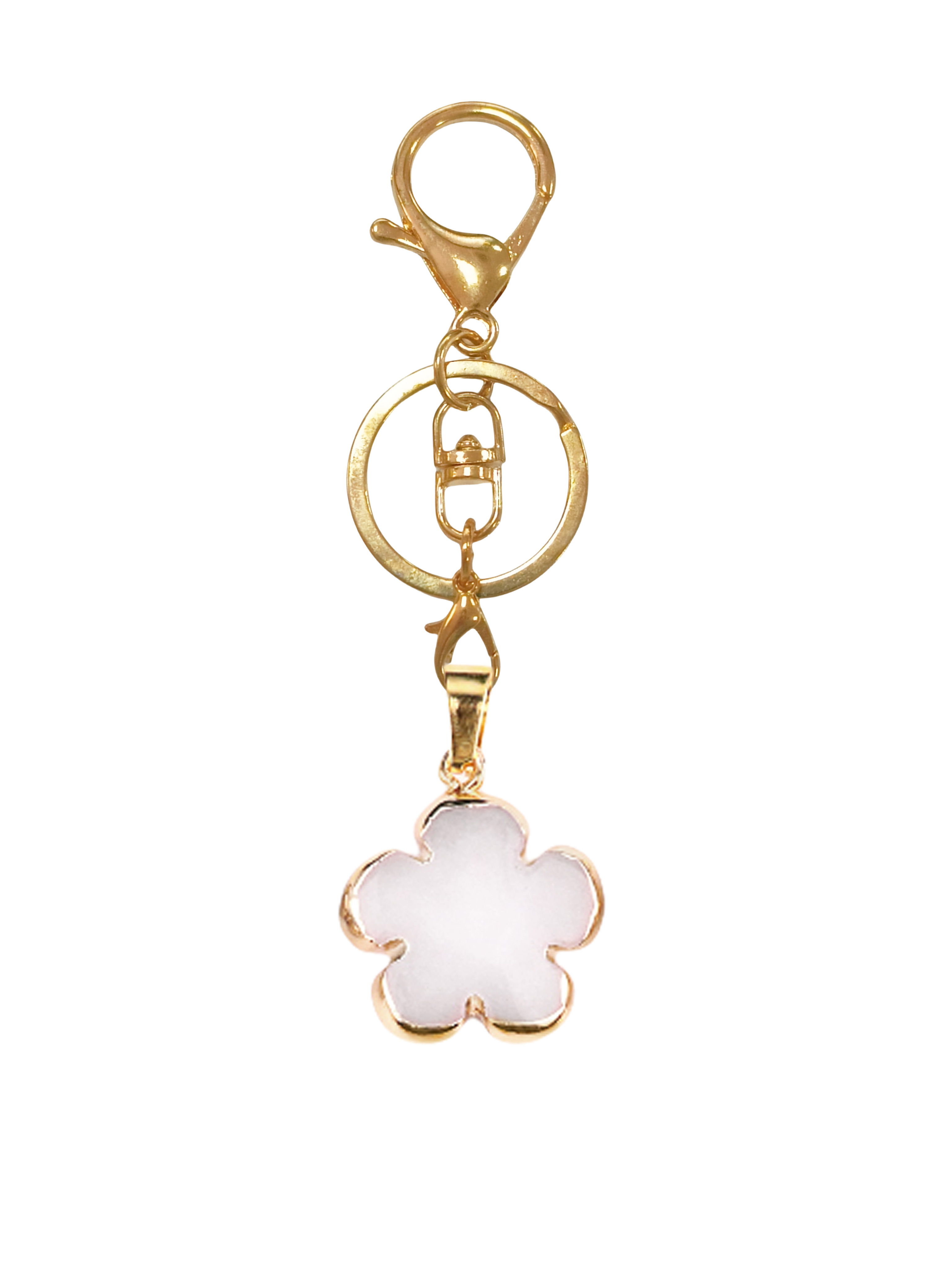 20mm Handmade Craved Flower Wrap Gold Stone Pendant Keychain Accessories