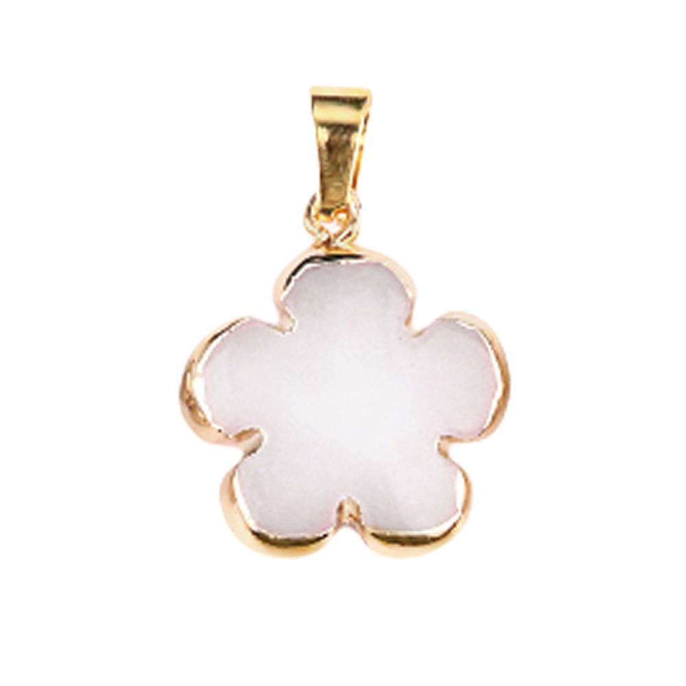 20mm Handmade Craved Flower Wrap Gold Stone Pendant  for Making Jewlery