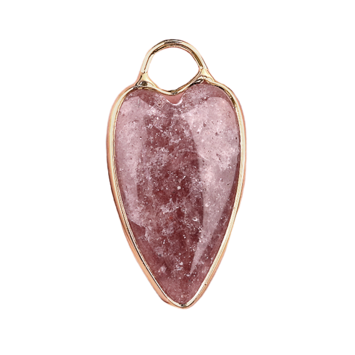 Gemstone Long Heart Pendant Wrap Gold for Making Jewlery