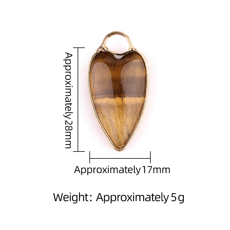 Gemstone Long Heart Pendant Wrap Gold for Making Jewlery