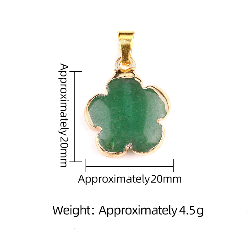 20mm Handmade Craved Flower Wrap Gold Stone Pendant  for Making Jewlery