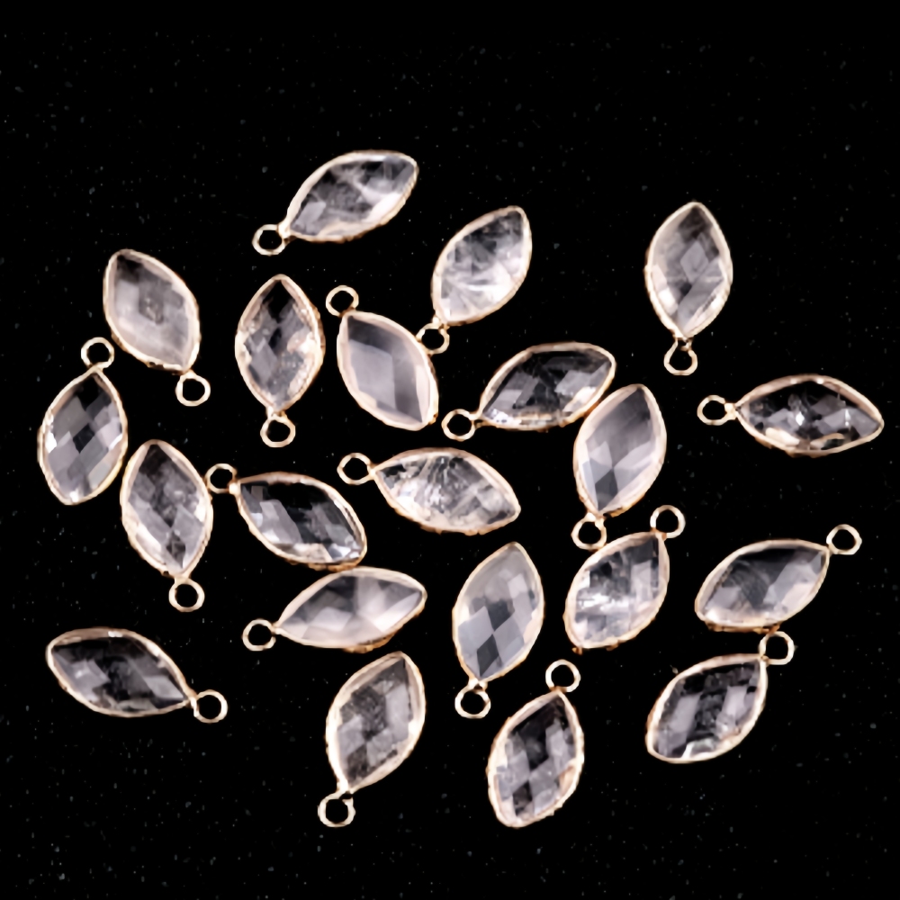 Handmade Craved Faceted Horse Eye Pendant Wrapped Golden Charms