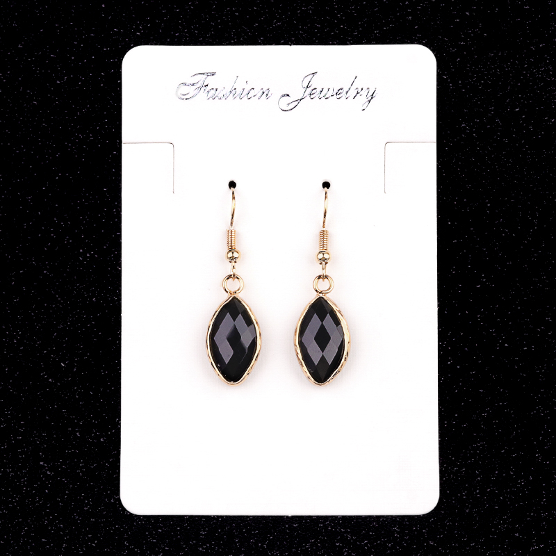 Handmade Craved Faceted Horse Eye Pendant Wrapped Golden Charms Drop Earrings