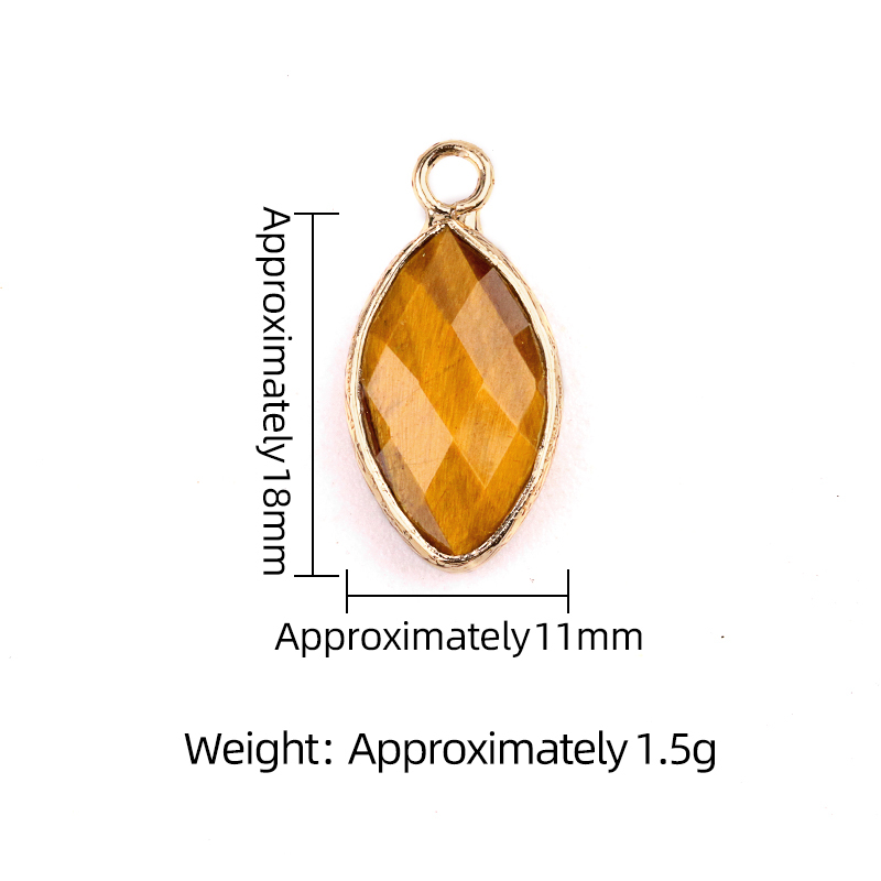 Handmade Craved Faceted Horse Eye Pendant Wrapped Golden Charms