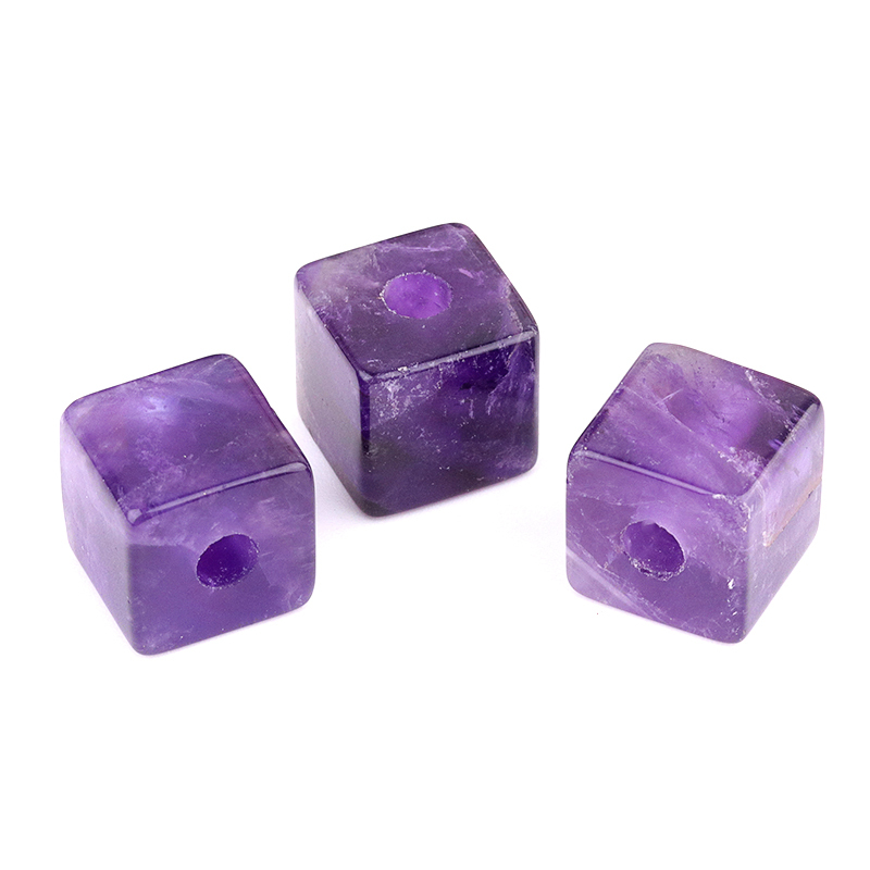 16MM Cube Gemstone Beads Drilled Big Hole 5MM for Making Jewelry