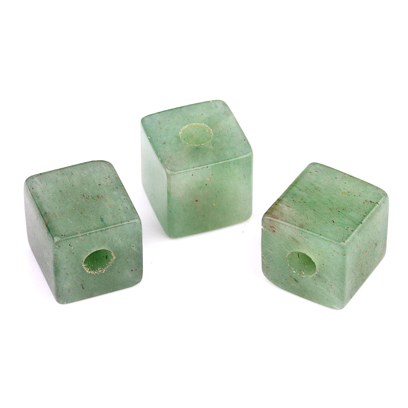 16MM Cube Gemstone Beads Drilled Big Hole 5MM for Making Jewelry