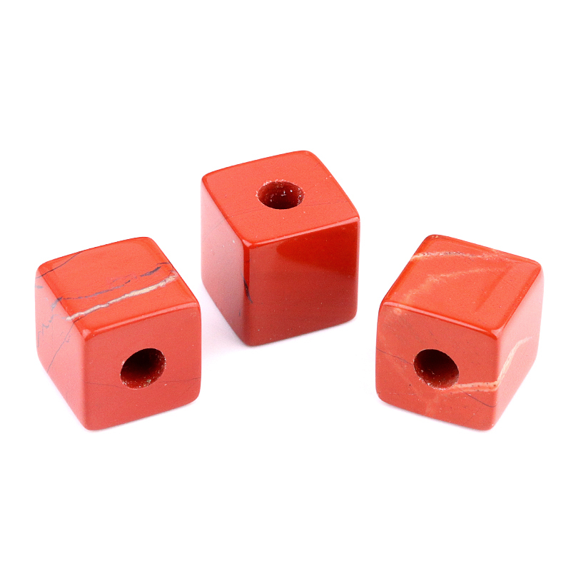 16MM Cube Gemstone Beads Drilled Big Hole 5MM for Making Jewelry