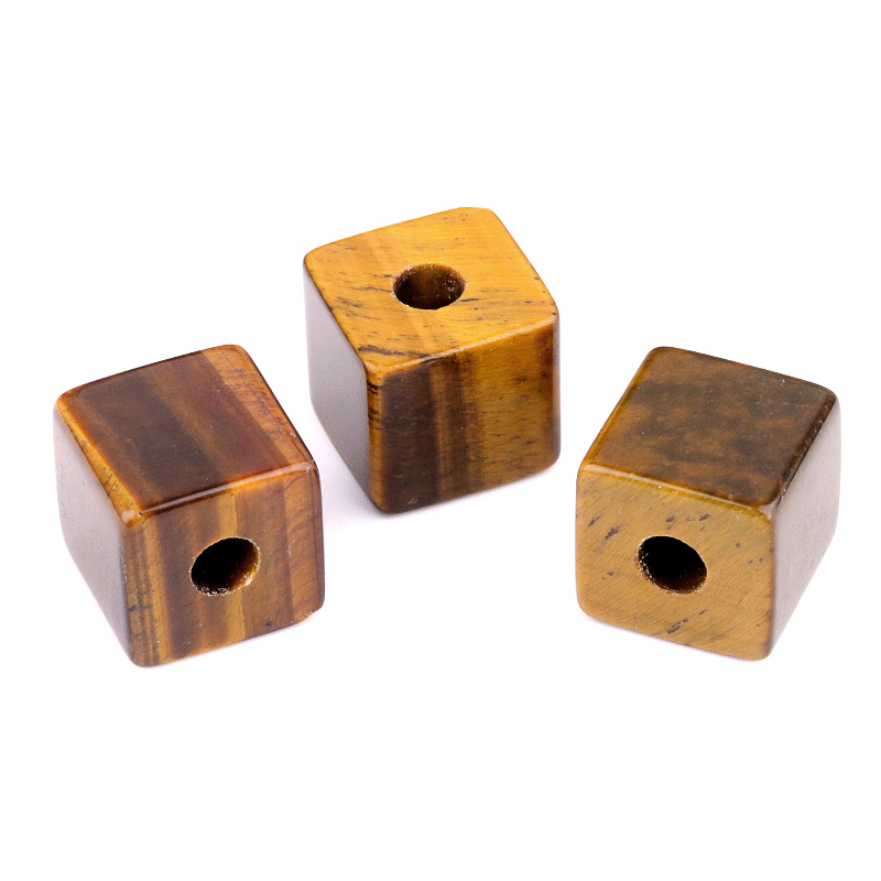 16MM Cube Gemstone Beads Drilled Big Hole 5MM for Making Jewelry