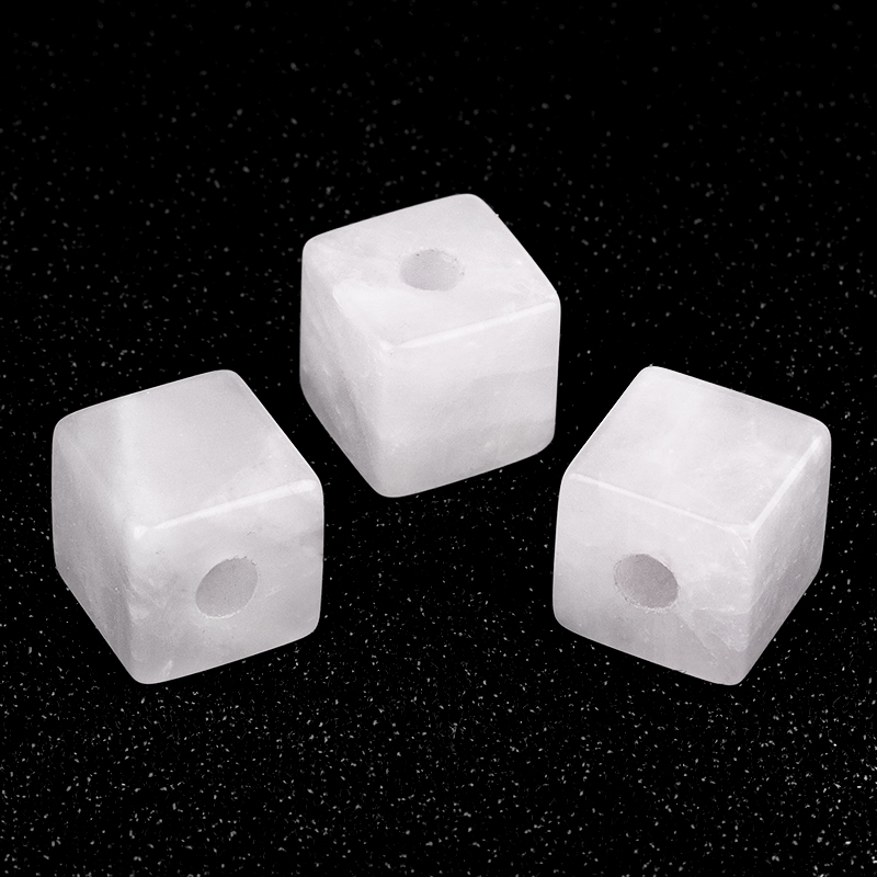 16MM Cube Gemstone Beads Drilled Big Hole 5MM for Making Jewelry
