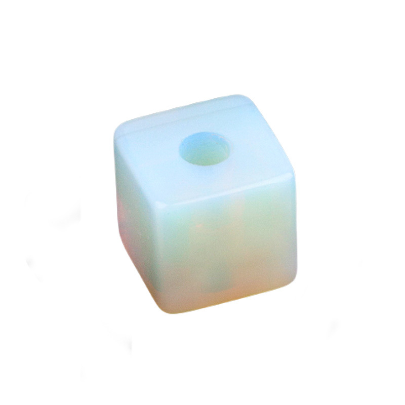 16MM Cube Gemstone Beads Drilled Big Hole 5MM for Making Jewelry
