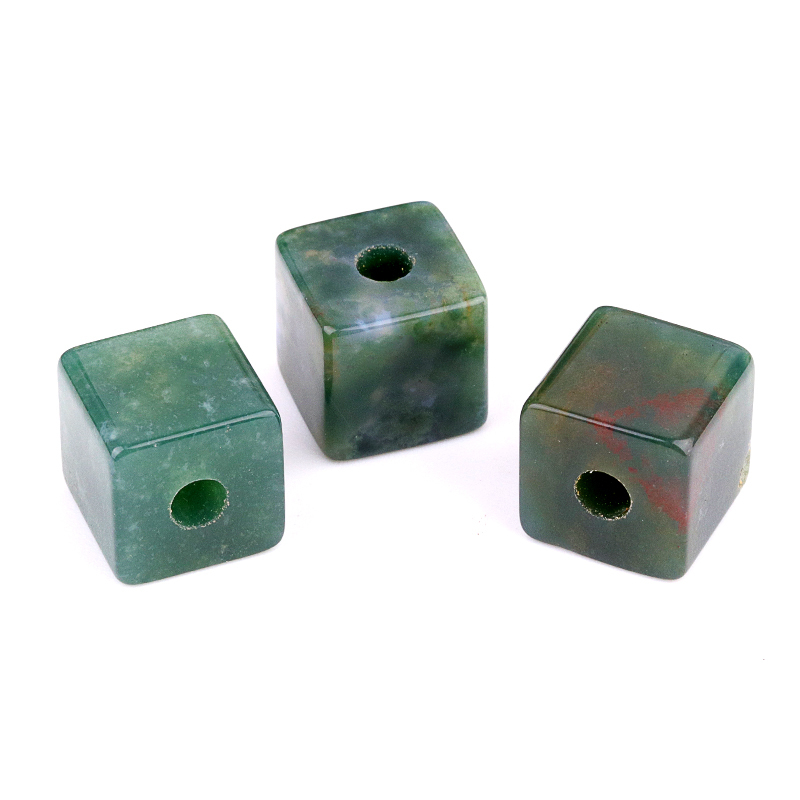16MM Cube Gemstone Beads Drilled Big Hole 5MM for Making Jewelry