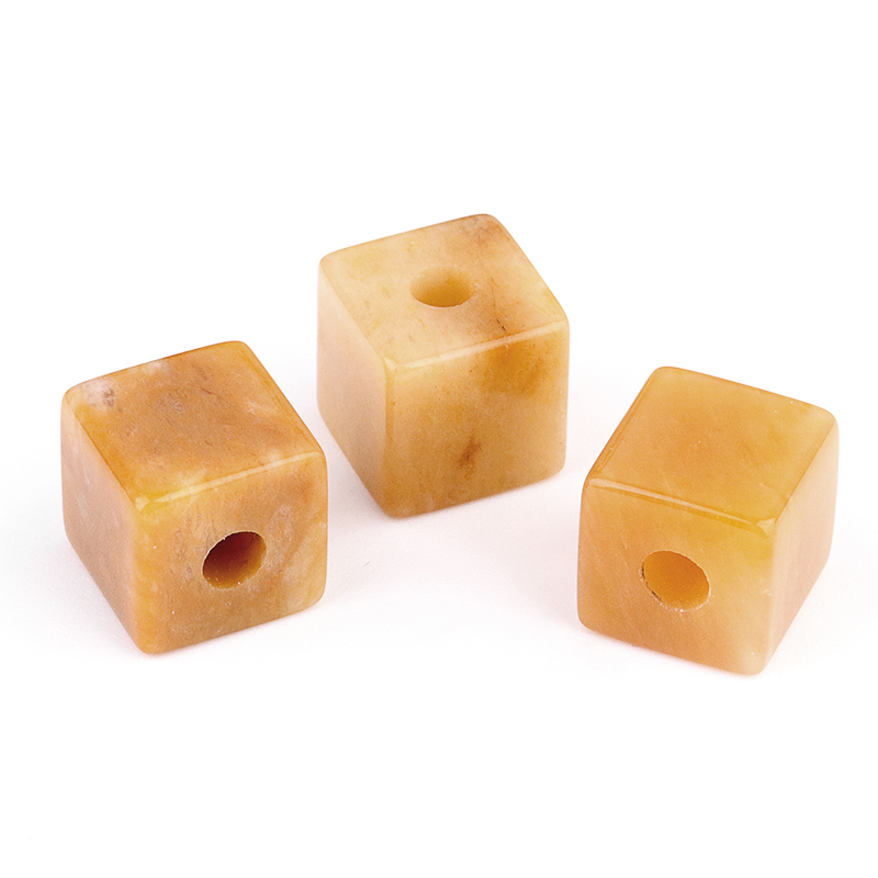 16MM Cube Gemstone Beads Drilled Big Hole 5MM for Making Jewelry