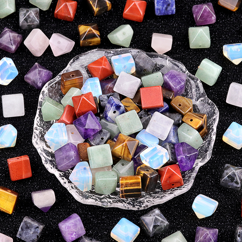 10MM Pyramid Gemstone Beads for Making Jewelry