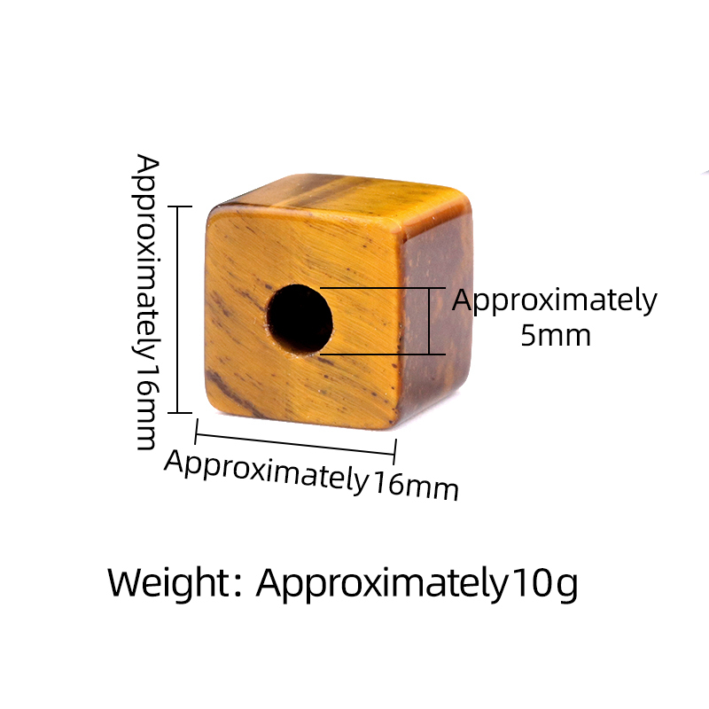 16MM Cube Gemstone Beads Drilled Big Hole 5MM for Making Jewelry