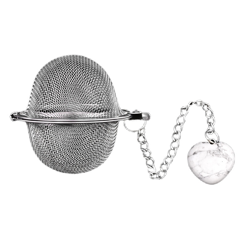 20MM Love Heart Gemstone Pendant Charms Stainless Steel Mesh Tea Ball