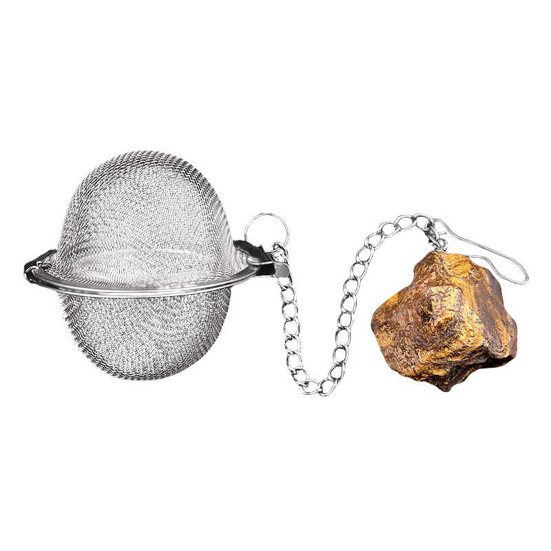 Tumbled Raw Gemstone Pendant Charms Stainless Steel Mesh Tea Ball