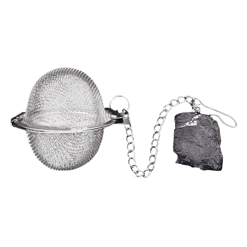Tumbled Raw Gemstone Pendant Charms Stainless Steel Mesh Tea Ball