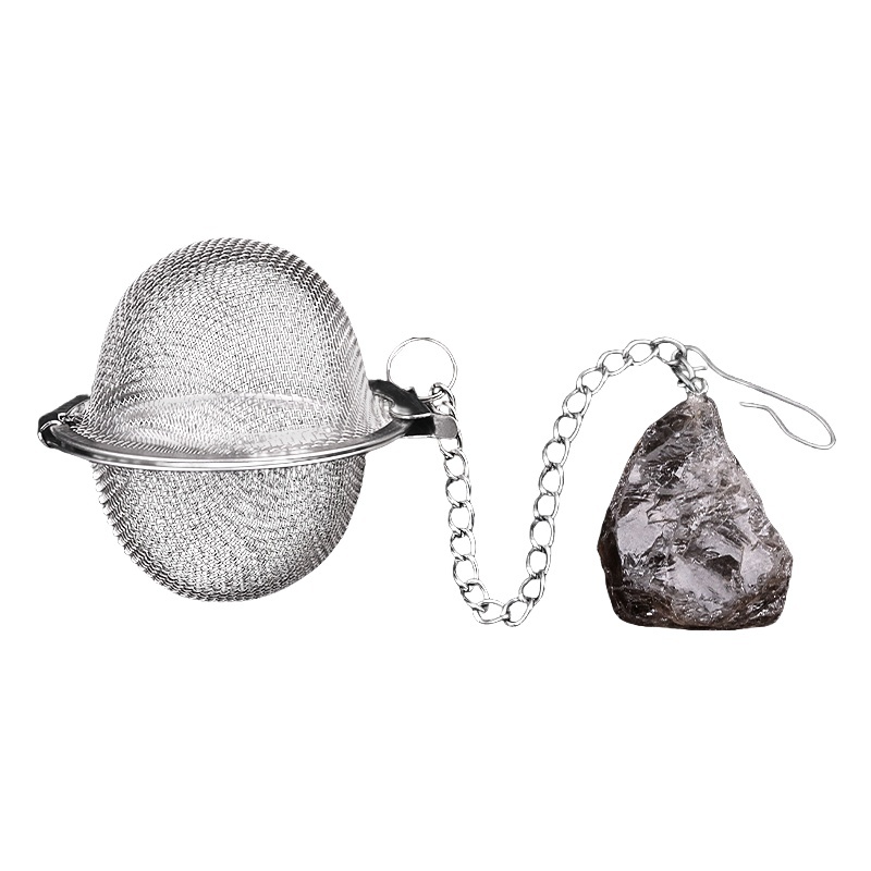 Tumbled Raw Gemstone Pendant Charms Stainless Steel Mesh Tea Ball