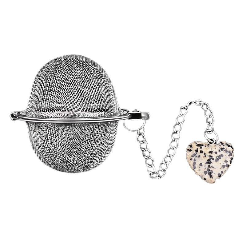 20MM Love Heart Gemstone Pendant Charms Stainless Steel Mesh Tea Ball