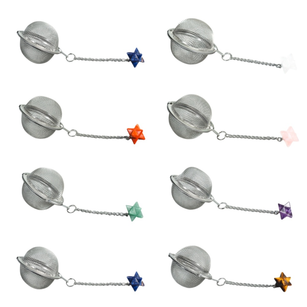 20MM Merkaba Gemstone Pendant Charms Stainless Steel Mesh Tea Ball
