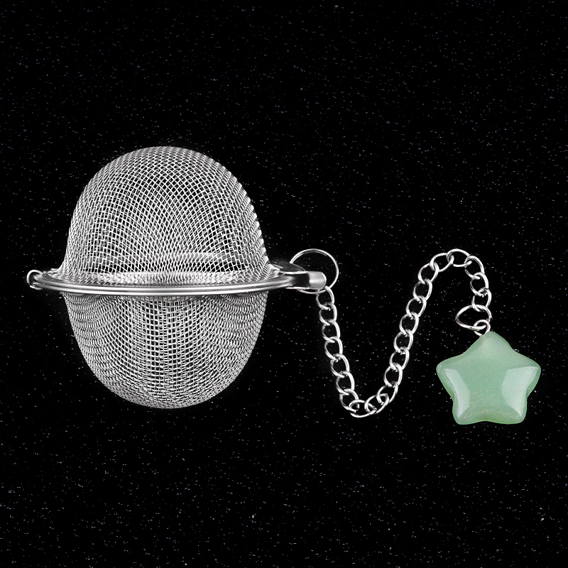 Howlite Turquoise 20MM Star Gemstone Pendant Charms Stainless Steel Mesh Tea Ball