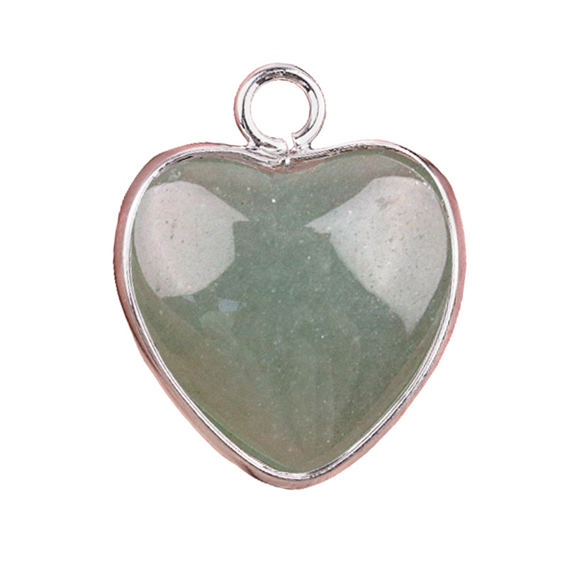 15MM Heart Gemstone Pendant Charms For Making Jewelry Earrings 1PCS