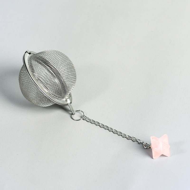 Green Aventurine 20MM Merkaba Gemstone Pendant Charms Stainless Steel Mesh Tea Ball