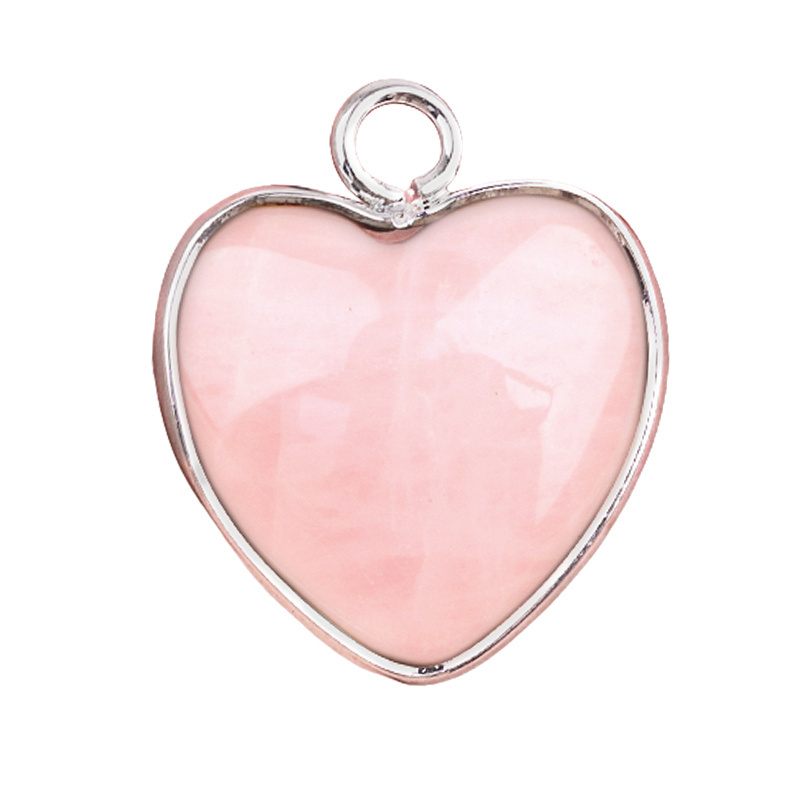 15MM Heart Gemstone Pendant Charms For Making Jewelry Earrings 1PCS