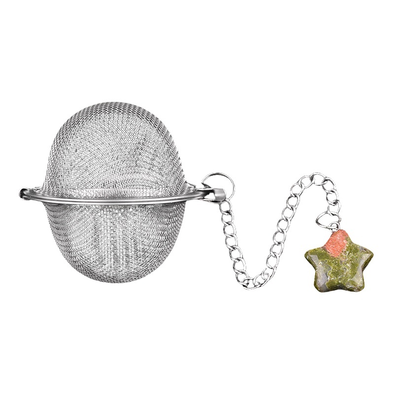 20MM Star Gemstone Pendant Charms Stainless Steel Mesh Tea Ball